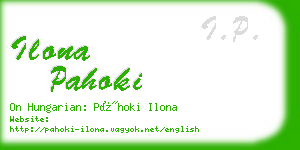 ilona pahoki business card